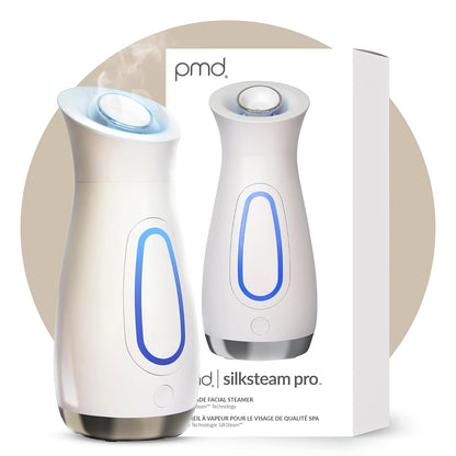 PMD Silksteam Pro - Spa-Grade Facial Steamer with Silksteam Technology - Rapid Start-Up - Adjustable, Directional Nozzle - Essential Oil Filters - Dewy, Hydrated Glow