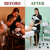 - 3-In-1 Ozone Facial Steamer, Facial Steamer for Esthetician with 5X Diopter Magnifying Lamp, 5-Piece Brush Set, Silent Timer & Aromatherapy, Facial Steamer Professional — Before & After