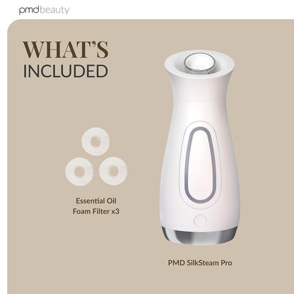 PMD Silksteam Pro - Spa-Grade Facial Steamer with Silksteam Technology - Rapid Start-Up - Adjustable, Directional Nozzle - Essential Oil Filters - Dewy, Hydrated Glow