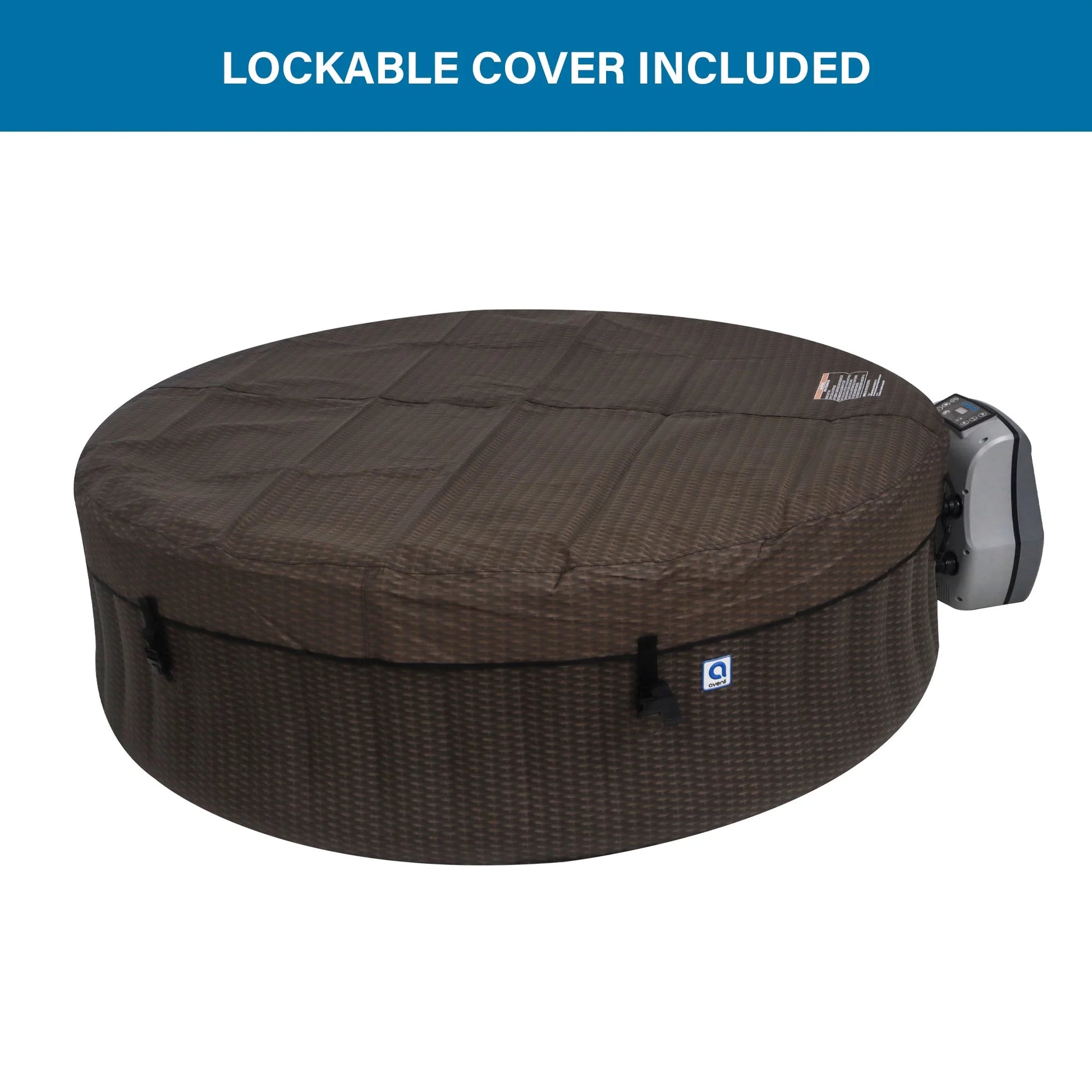 Nice 4-6 Person Inflatable Hot Tub Spa + Cover, Rattan Pattern, Rapid Heating up to 104°F, 140 Water Jets, 264 Gal, Round