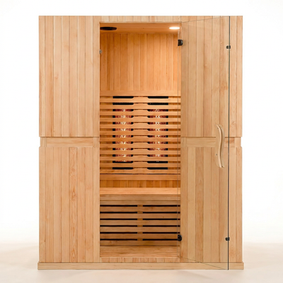 Infrared Home Sauna Designed for Daily Wellness, 2 Person Capacity, Hemlock Wood, Full Spectrum Heating
