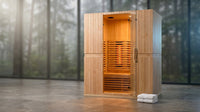 Infrared Home Sauna Room for 2 Persons Sauna Spa Room Hemlock Wood Infrared Sauna Cabin Dry Sauna with Full Spectrum Radiator, LED Light, Bluetooth, MP3, USB (2 Person Sauna Room) — Lifestyle