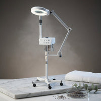 Professional Facial Steamer with LED Magnifying Lamp - 2 in 1 Digital Controls, Aromatherapy, Esthetician Supplies for Beauty Salon, Spa Equipment, and Home Use- Combo Unit — Studio Shot
