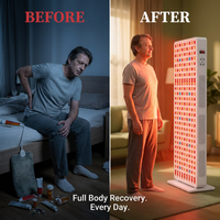 Red Light Therapy Full Body Panel, 480/630/660/810/830/850/1060Nm 7 Wavelengths Blue Red near Infrared Light Device with 300 Dual Chip Clinical Grade Leds, Remote Control, Timer, BO-1500 — Before & After