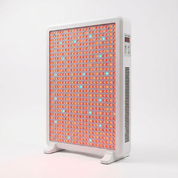 Red Light Therapy Full Body Panel, 480/630/660/810/830/850/1060Nm 7 Wavelengths Blue Red near Infrared Light Device with 300 Dual Chip Clinical Grade Leds, Remote Control, Timer, BO-1500 — Studio Shot