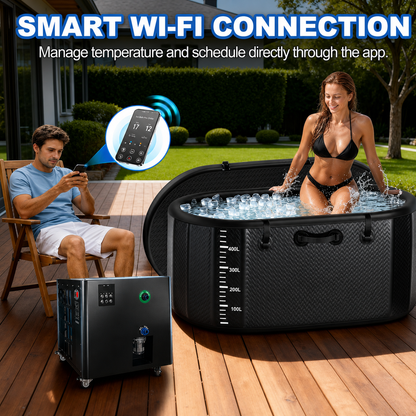 248-Gallon Inflatable Cold Plunge Tub with 1HP Chiller, WiFi &amp; Heating